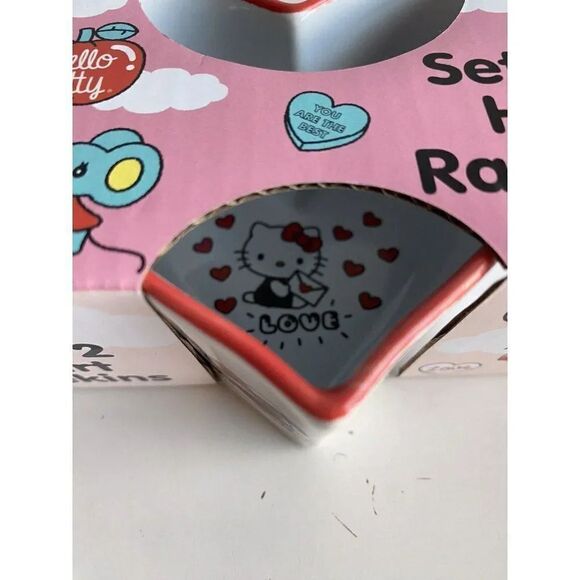 Set Of 2 Sanrio Hello Kitty Valentine Heart Shaped Ramekins Love Sunglasses NEW - Picture 12 of 14